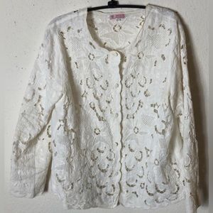 Daffodil Long Sleeves hand embroidered peek a poo Lace Top 12